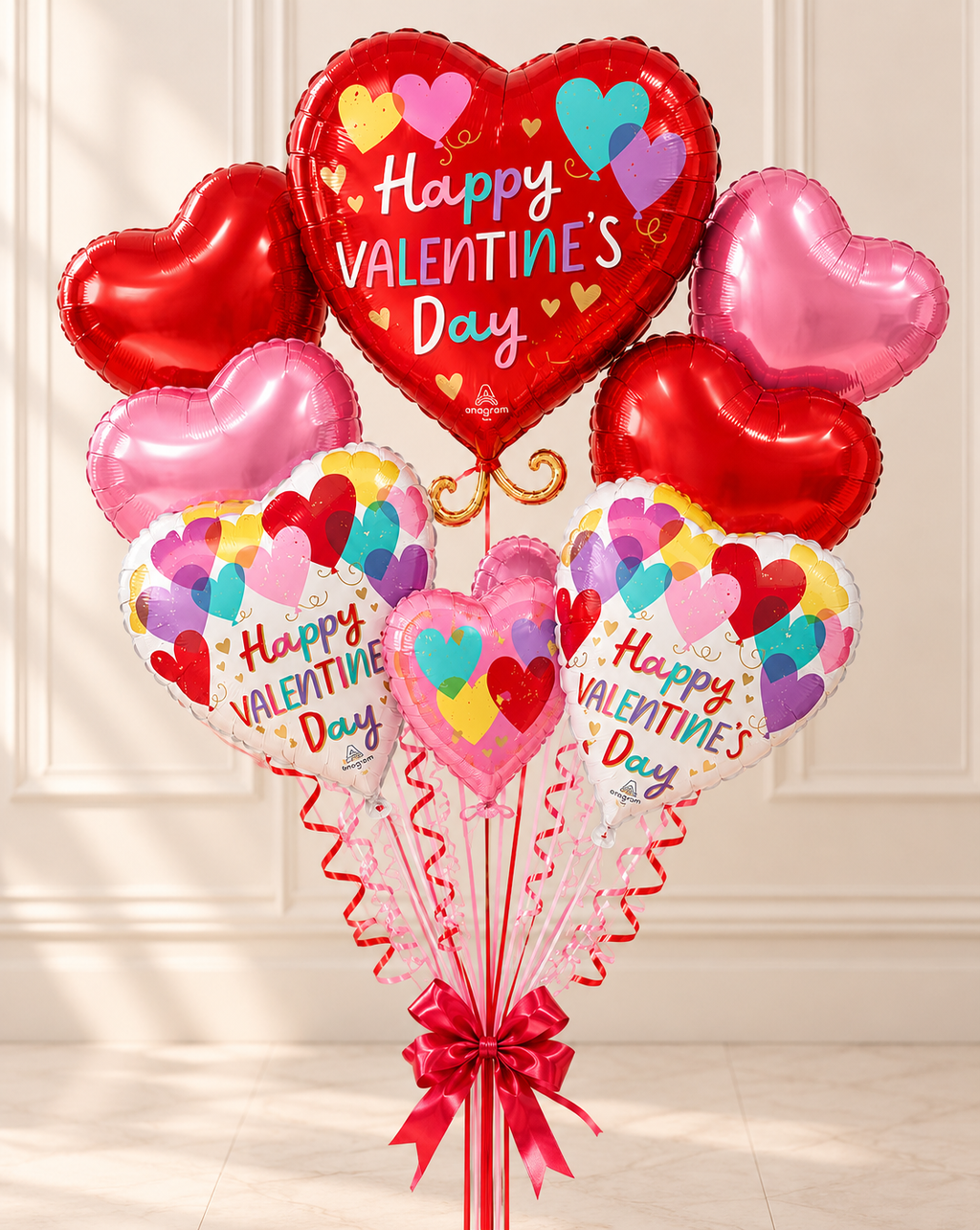 Happy Valentine's Day Hearts on Hearts