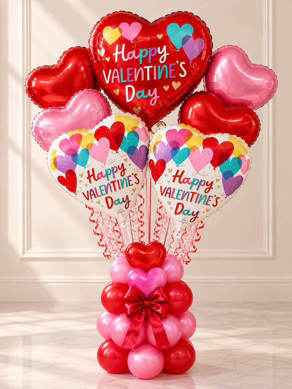 Happy Valentine's Day Hearts on Hearts