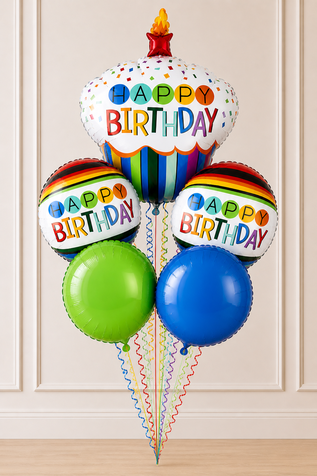 Rainbow Birthday Cupcake