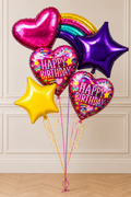 Happy Birthday Rainbow Hearts
